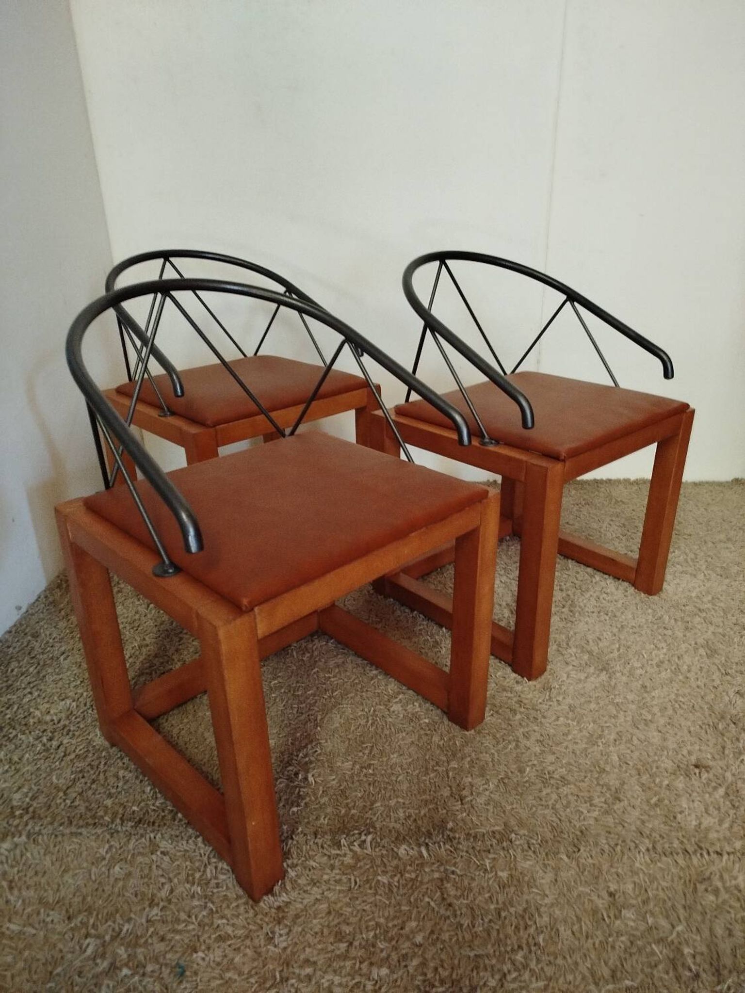 3 Post-Modern armchairs