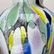 Postmodern glass vase by Hans Jürgen Richartz for the Richartz art collection, 1980s.