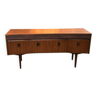 Curved teak enfilade from the 1960s in London.