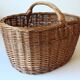 Panier en osier années 1980