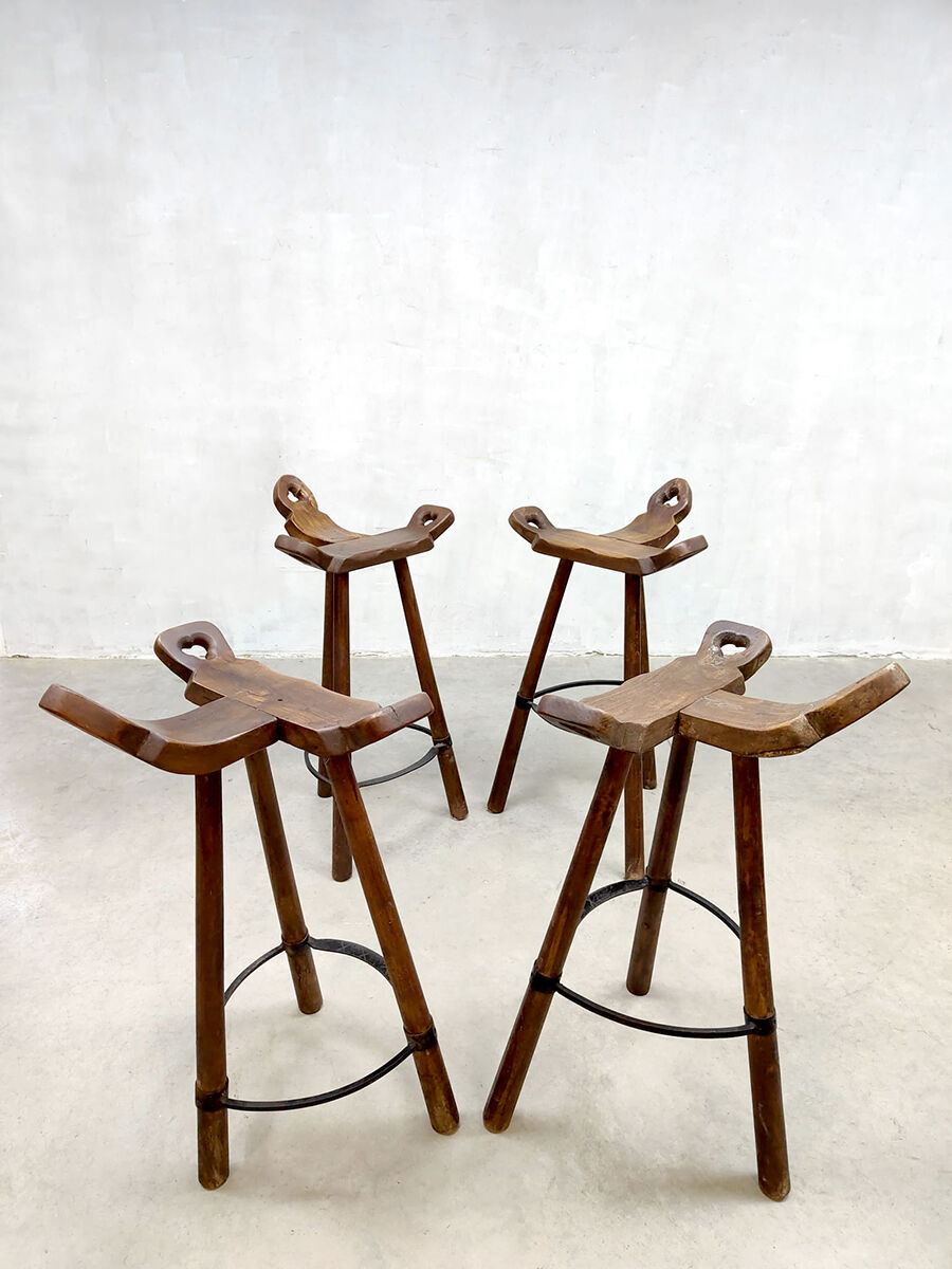 Tripod vintage brutalist spanish barstools