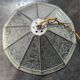 Old large Art Deco pendant lamp with mother-of-pearl and glass shade