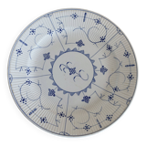 Large vintage serving dish in white earthenware with blue patterns