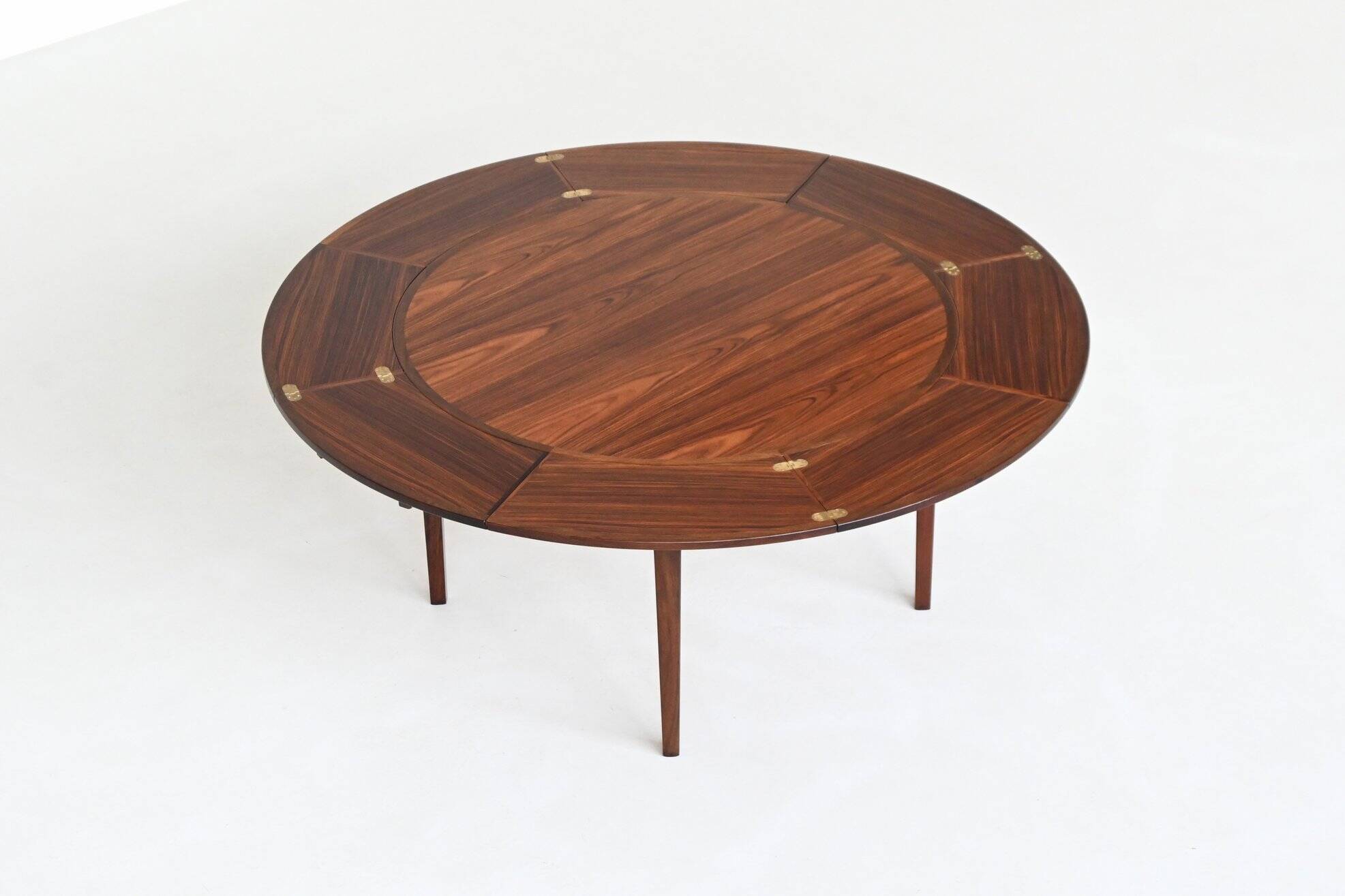 Dyrlund Lotus Flip Flap dining table in rosewood Denmark 1960