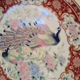Set of 2 decorative plates Japanese peacock decoration with chrysanthemums