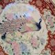 Set of 2 decorative plates Japanese peacock decoration with chrysanthemums
