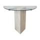 Travertine console and vintage glass