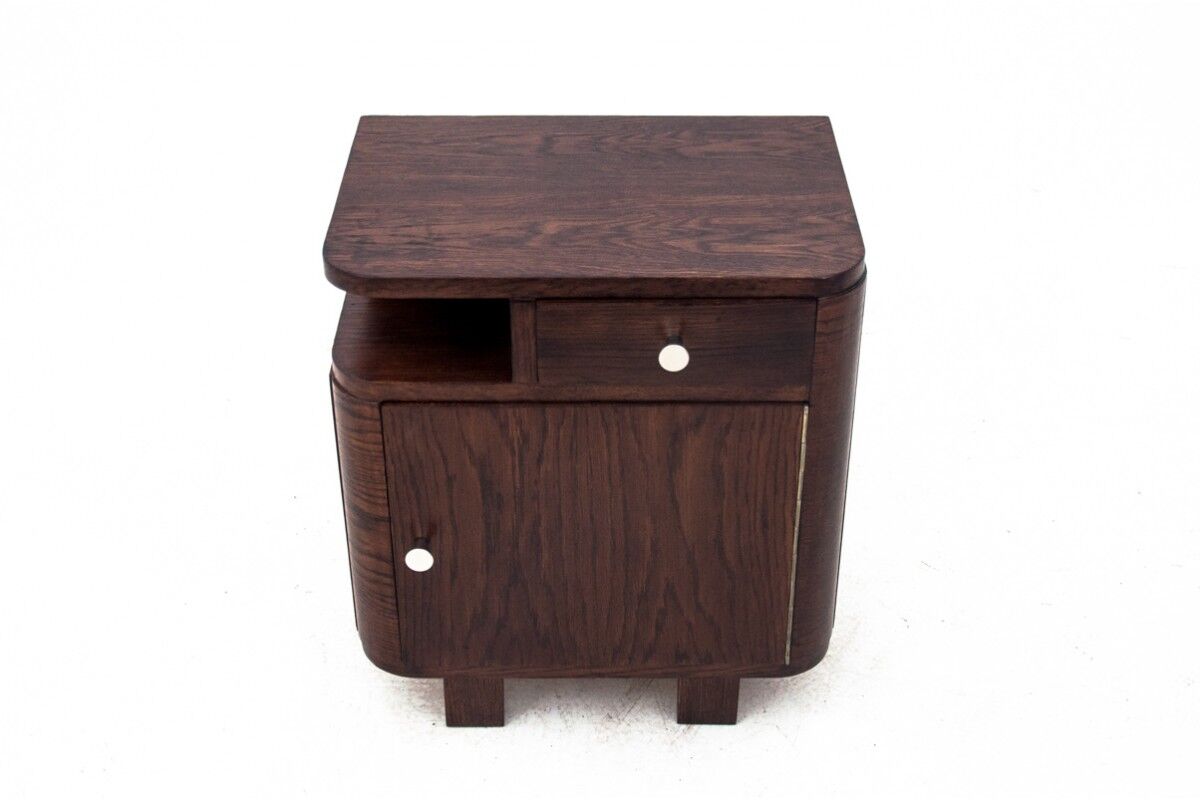 Pair of art deco bedside tables, Poland, 1950s, renovated