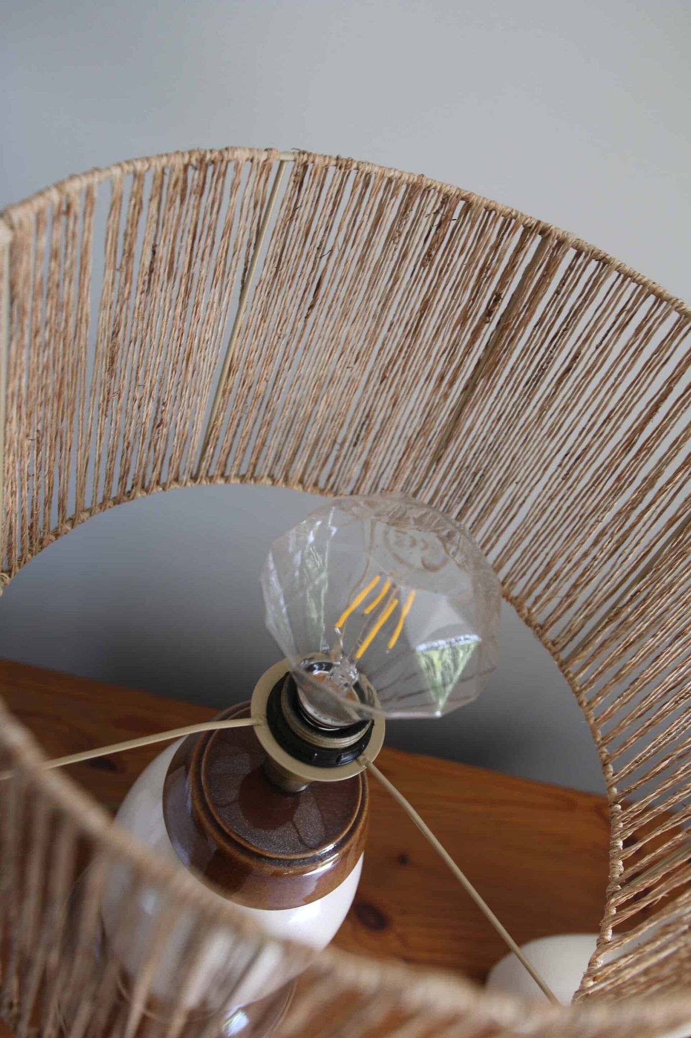 Lampe à poser en céramique craquelée, années 80