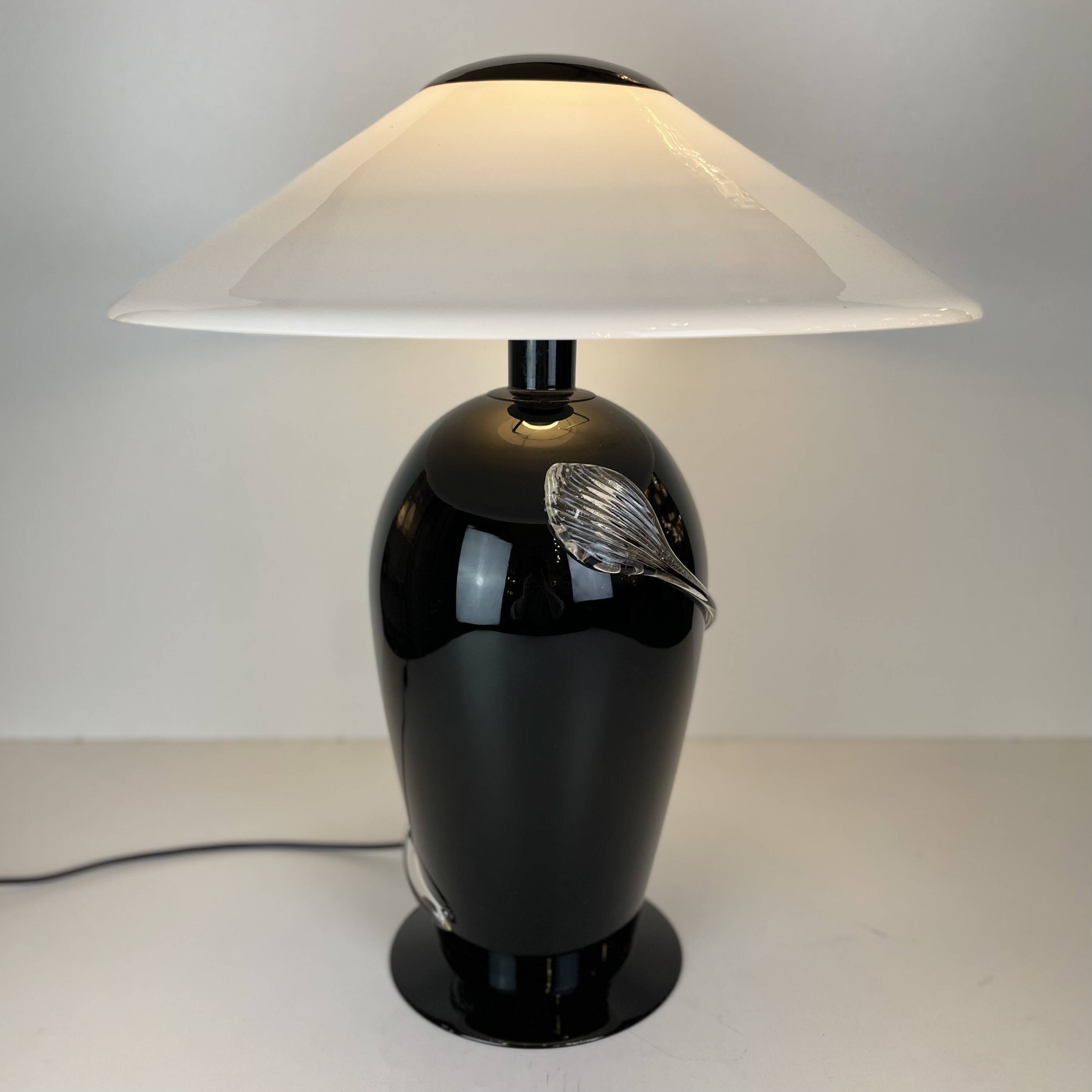 Lampe de table Murano N&B de 1980'