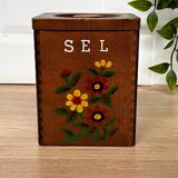 Set of 4 wooden spice jars