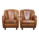 Set of 2 Sheepskin Leather Design Armchairs