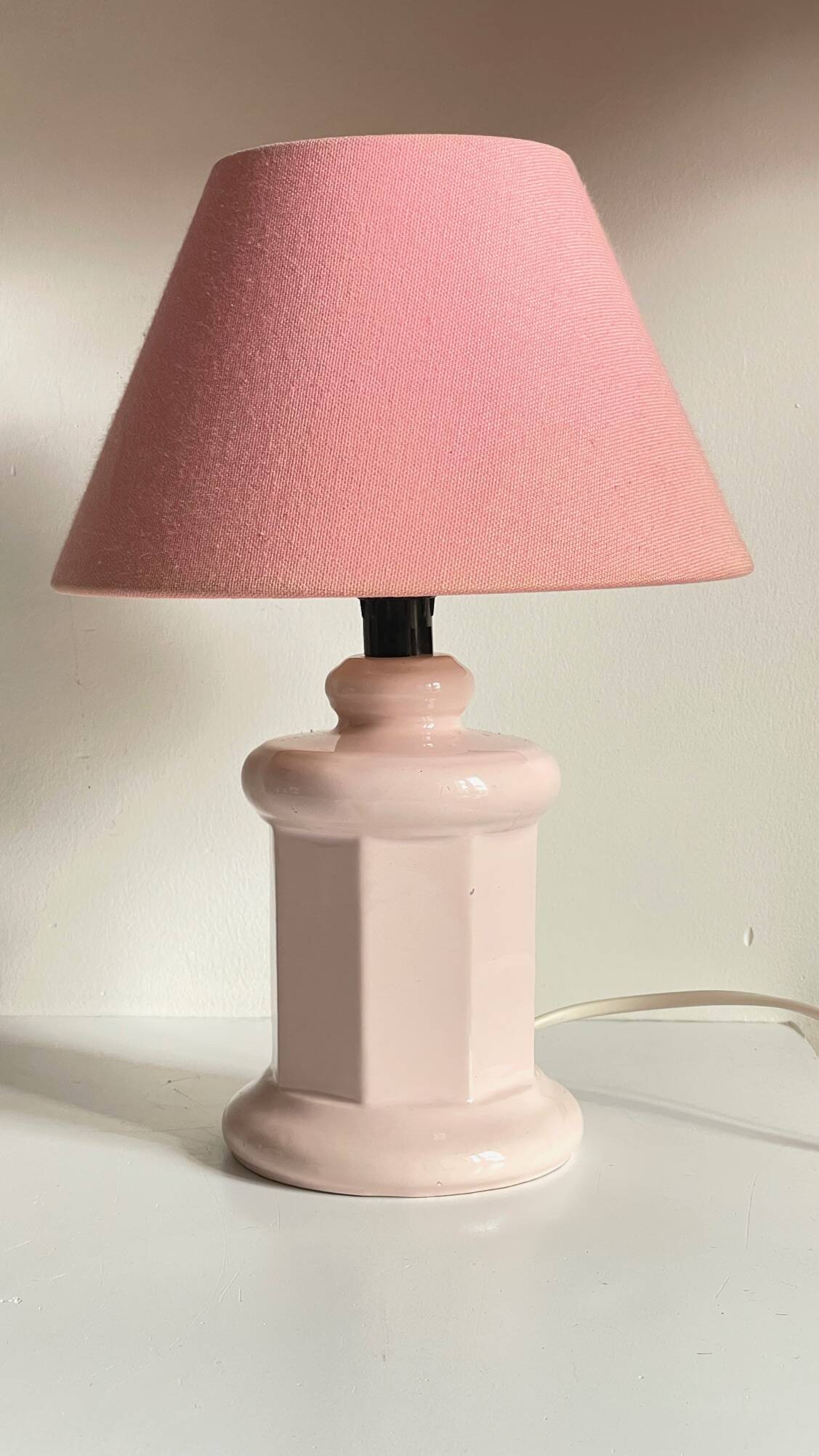 Vintage Pink Ceramic Lamp
