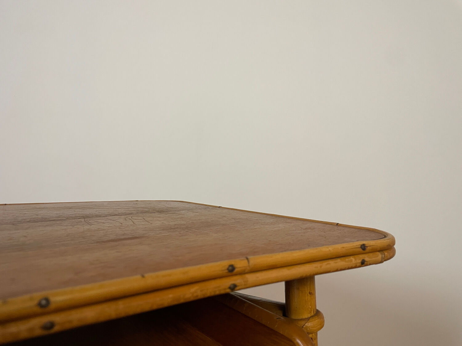 Vintage desk in bamboo and rattan