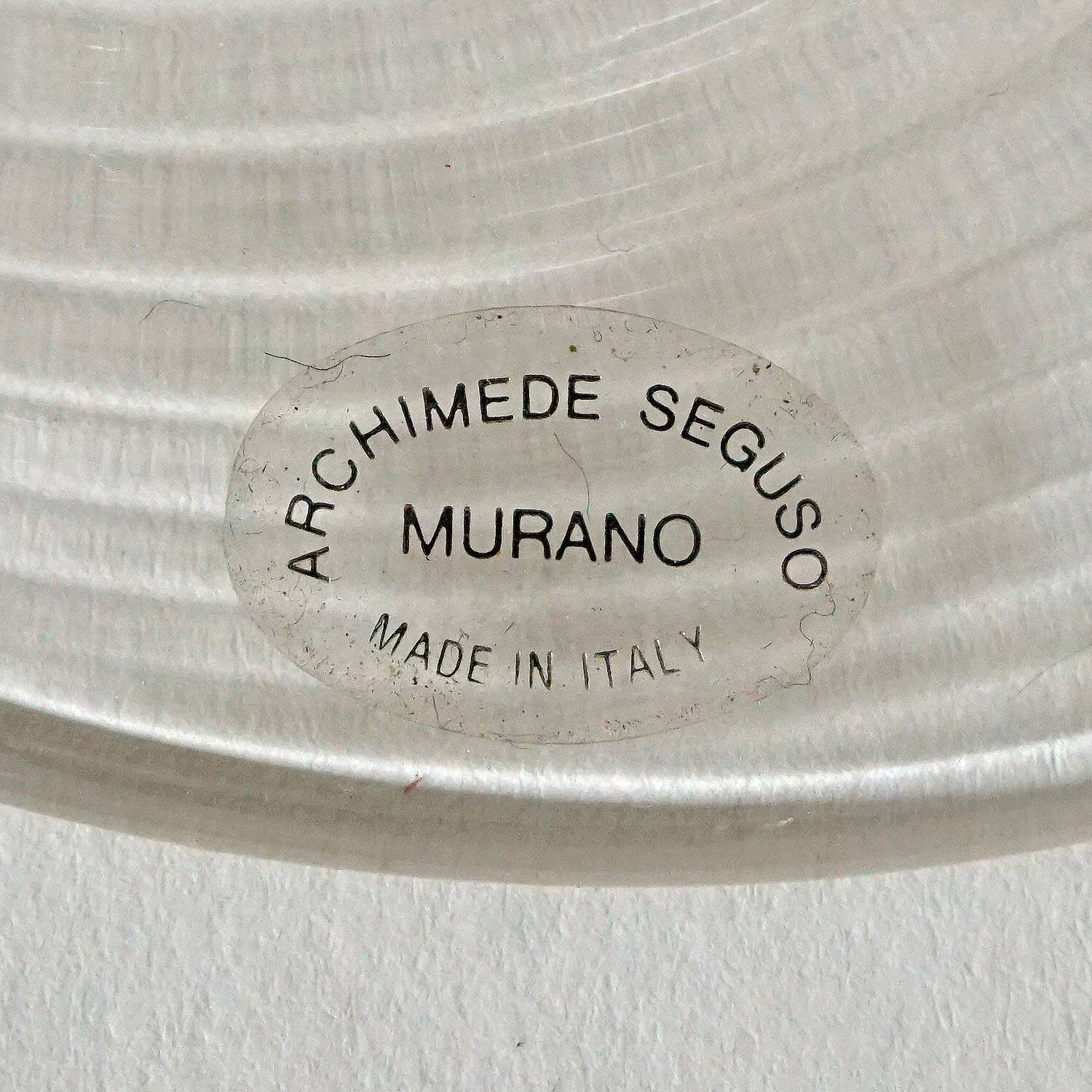 Glass candlestick by Archimede Seguso with dolphin, circa 1960s.