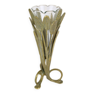 Pretty brass and glass vase