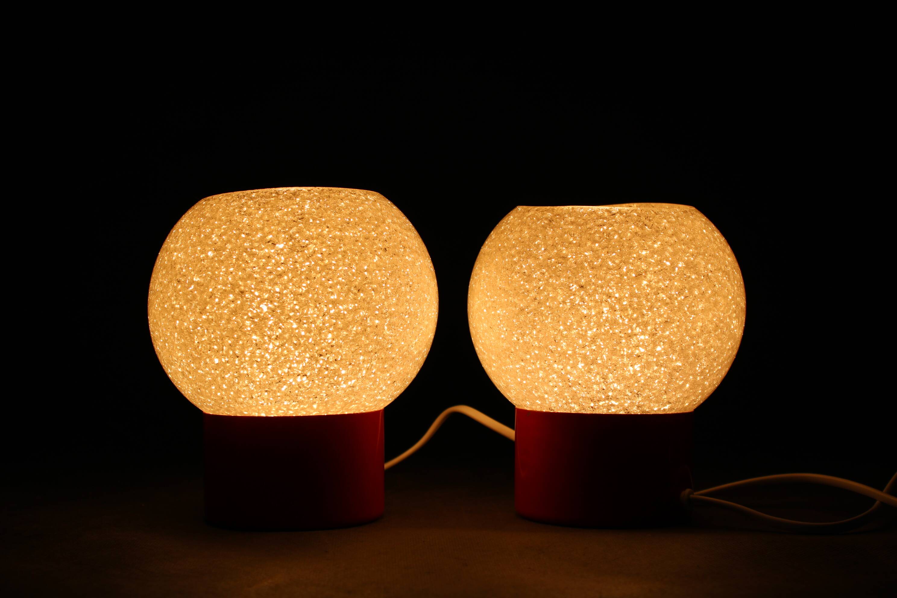 1970s Pair of Nightstands Lamps by Pokrok Zilina, Czechoslovakia