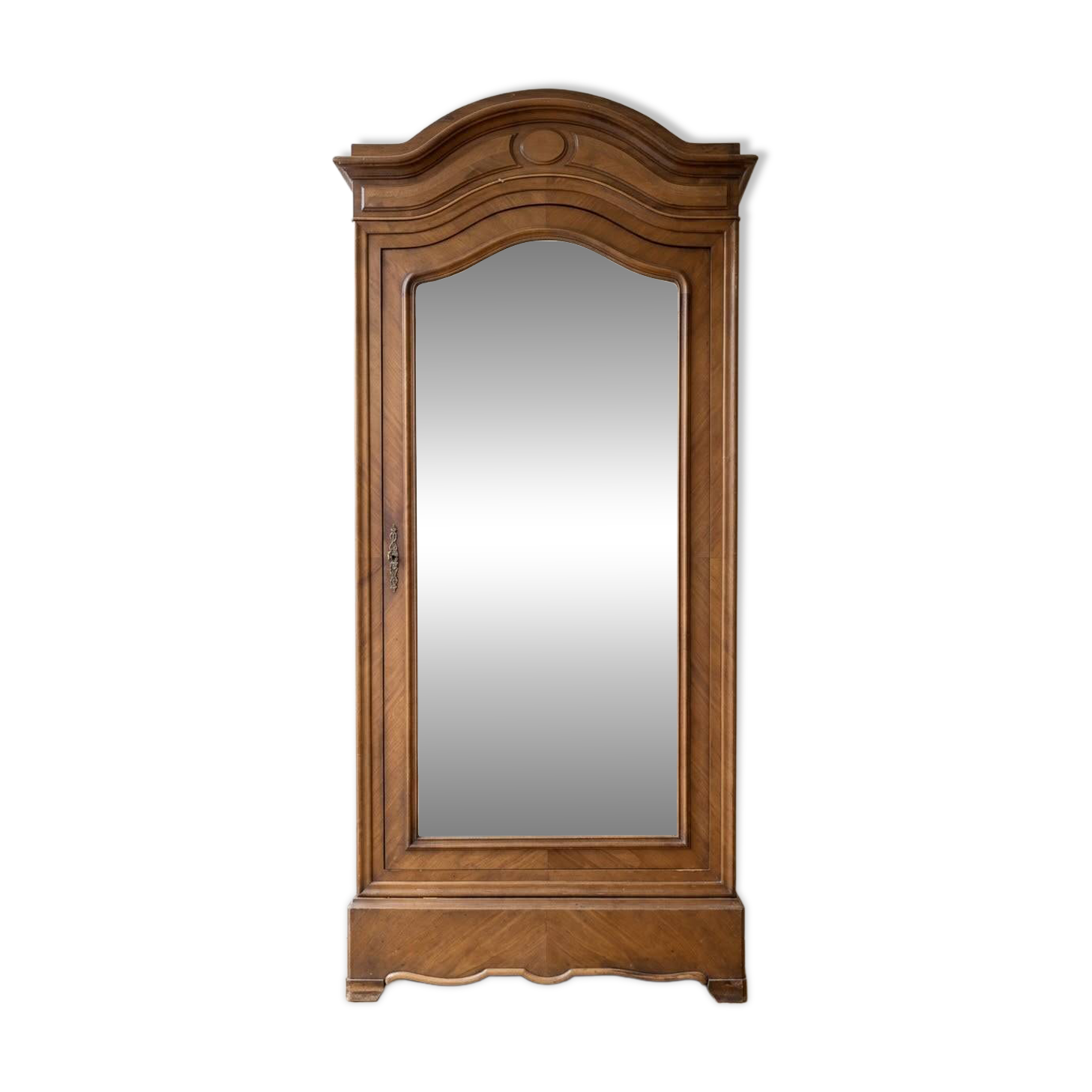 Antique solid wood wardrobe with mirror