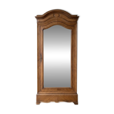Antique solid wood wardrobe with mirror