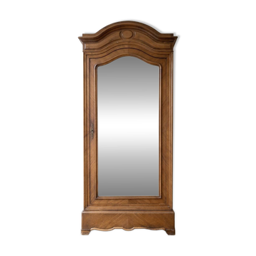 Antique solid wood wardrobe with mirror