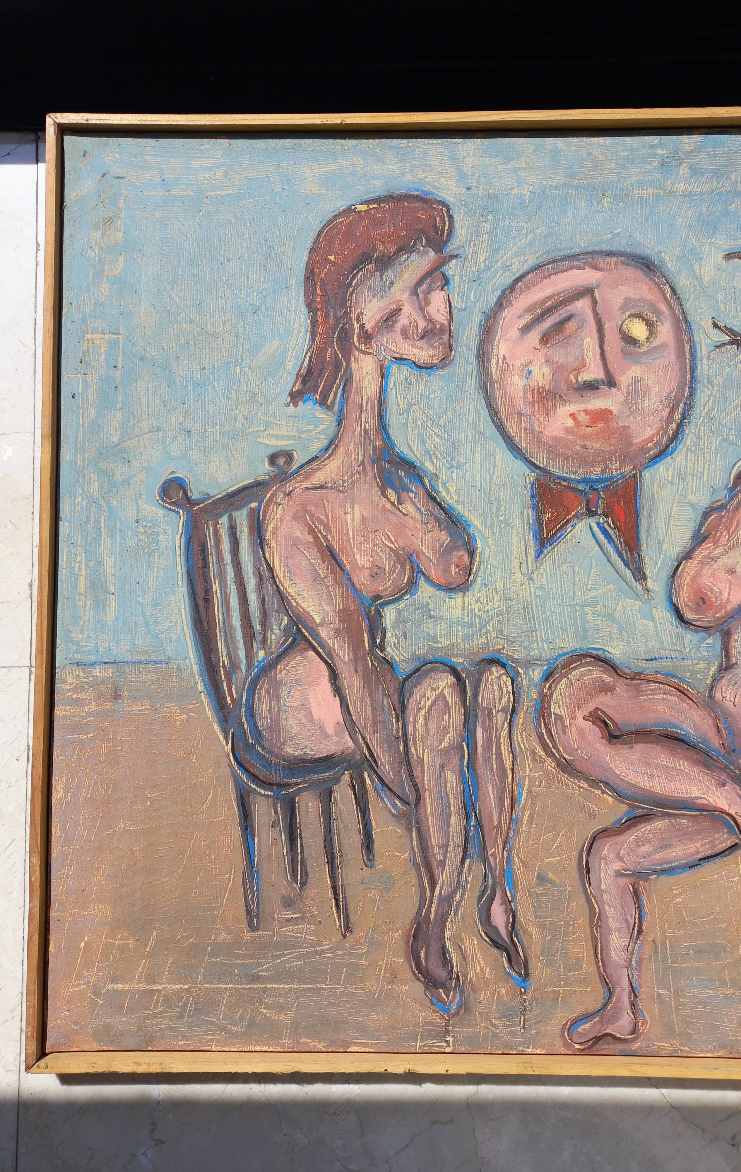 Figures nues de peinture à l’huile surréaliste