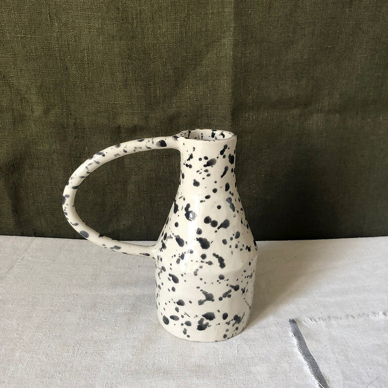 Black speckled handle vase - Cassandre Bouilly