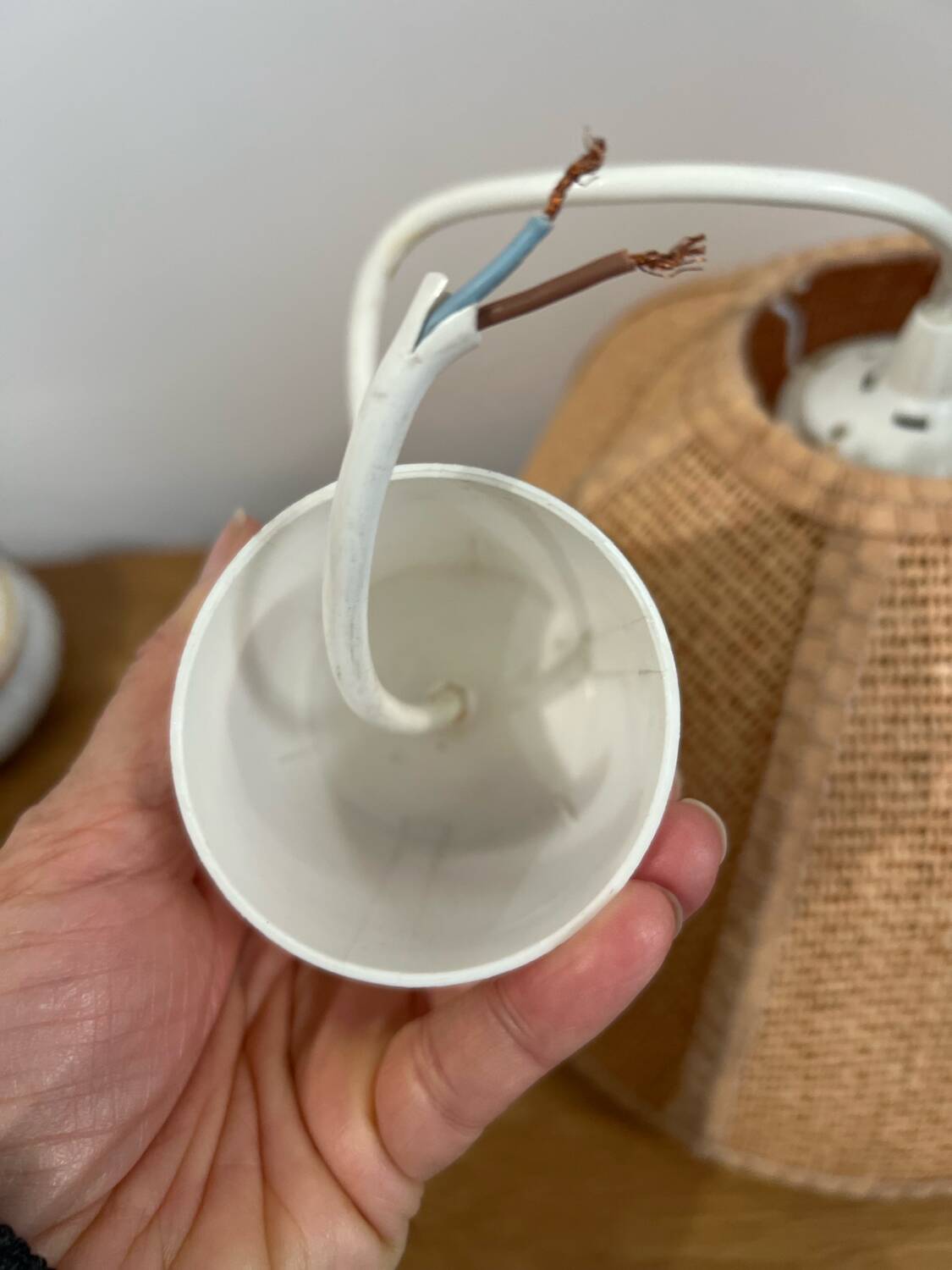 Vintage raffia pendant light