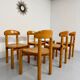 Lot de 6 chaises en pin massif design scandinave Reiner Daumiller