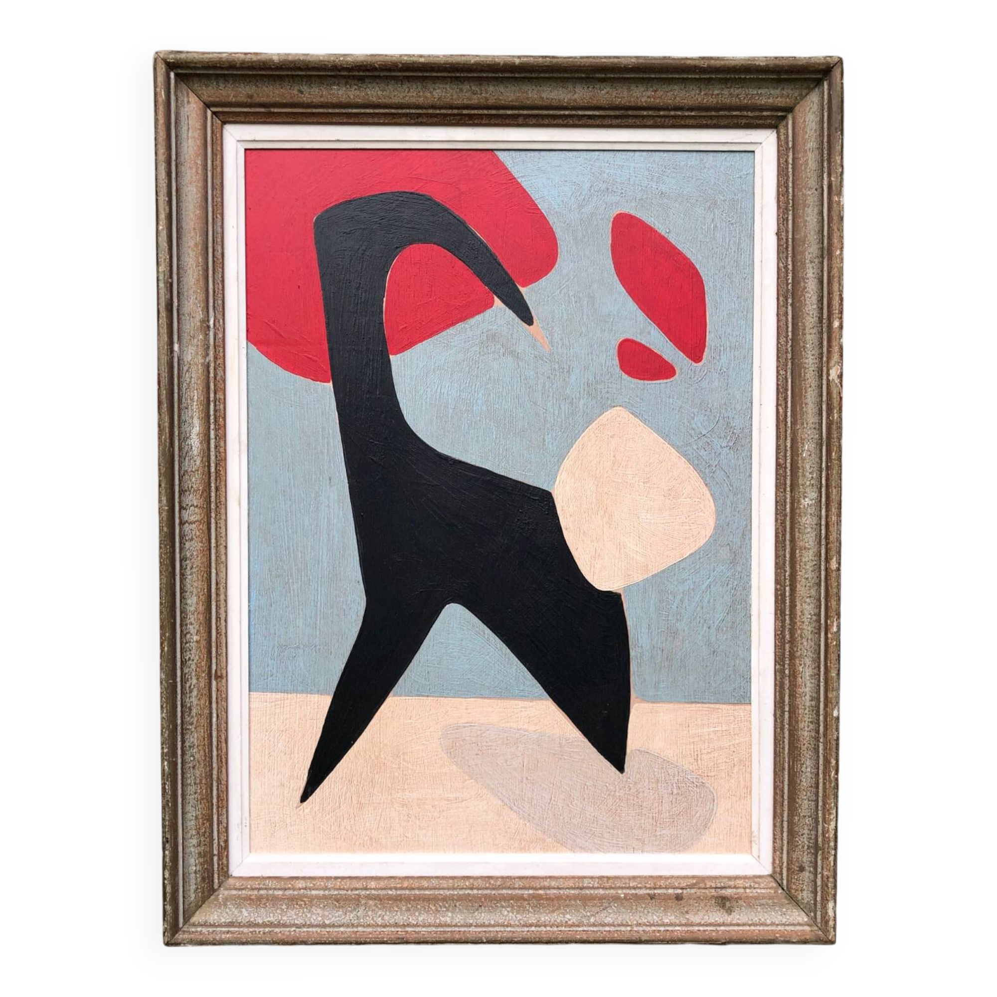 Abstract painting on wood panel