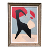 Abstract painting on wood panel