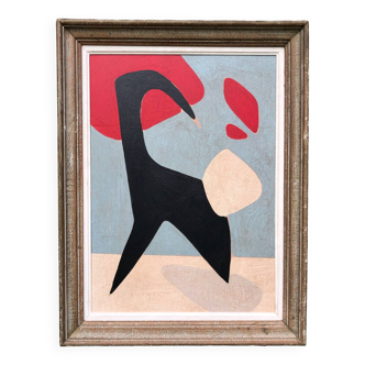 Peinture abstraite sur panneau de bois