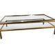 Table basse coulissante en laiton des années 1970