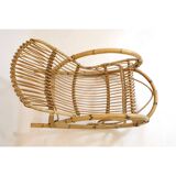Rohe Noordwolde, rocking chair en rotin des années 60-70.