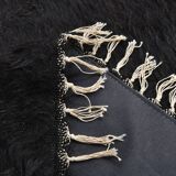 4x7 Cream & Black Angora Kilim Rug, 135x206Cm