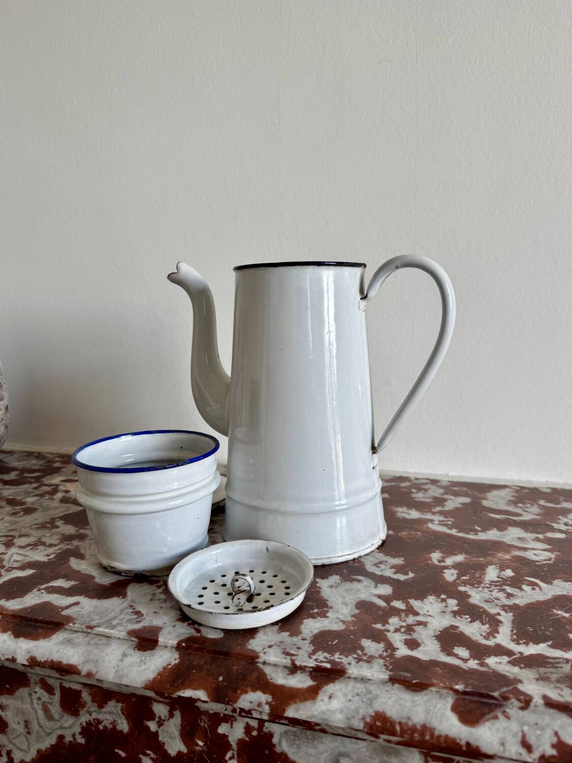 Large enameled coffee pot
