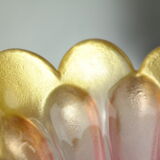 Empty pocket in pink glass paste corolla vintage Germany