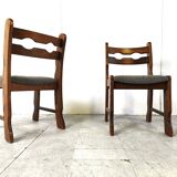 Chaises à repas vintage brutalistes, lot de 6 - 1970
