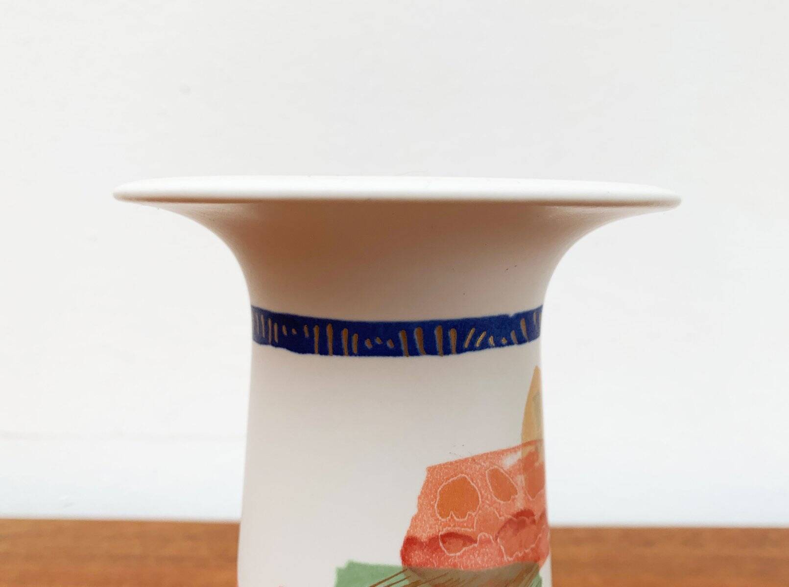 Vintage German ceramic vase Postmodern Alta Mira series by Gilbert Portanier for Rosenthal, 1980s.