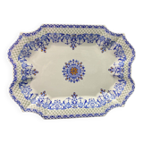 Very large Gien earthenware dish, Rouen decor