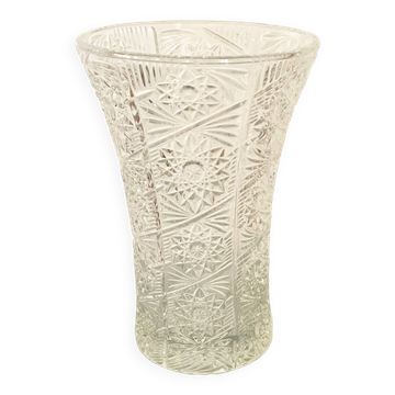 Chiseled glass vase