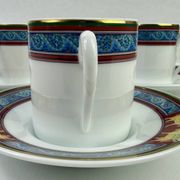 Raynaud Limoges — Six porcelain coffee cups, Pégase model