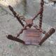 Wooden stool with turned legs