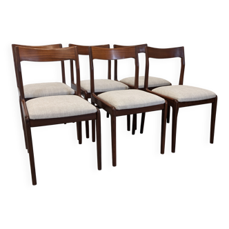 Set of 6 Scandinavian style rosewood chairs, France circa 1970.