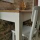 Small table, desk and its patinated chair