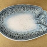Ancien plat vallauris de jean austruy forme poisson céramique bleu gris #b654