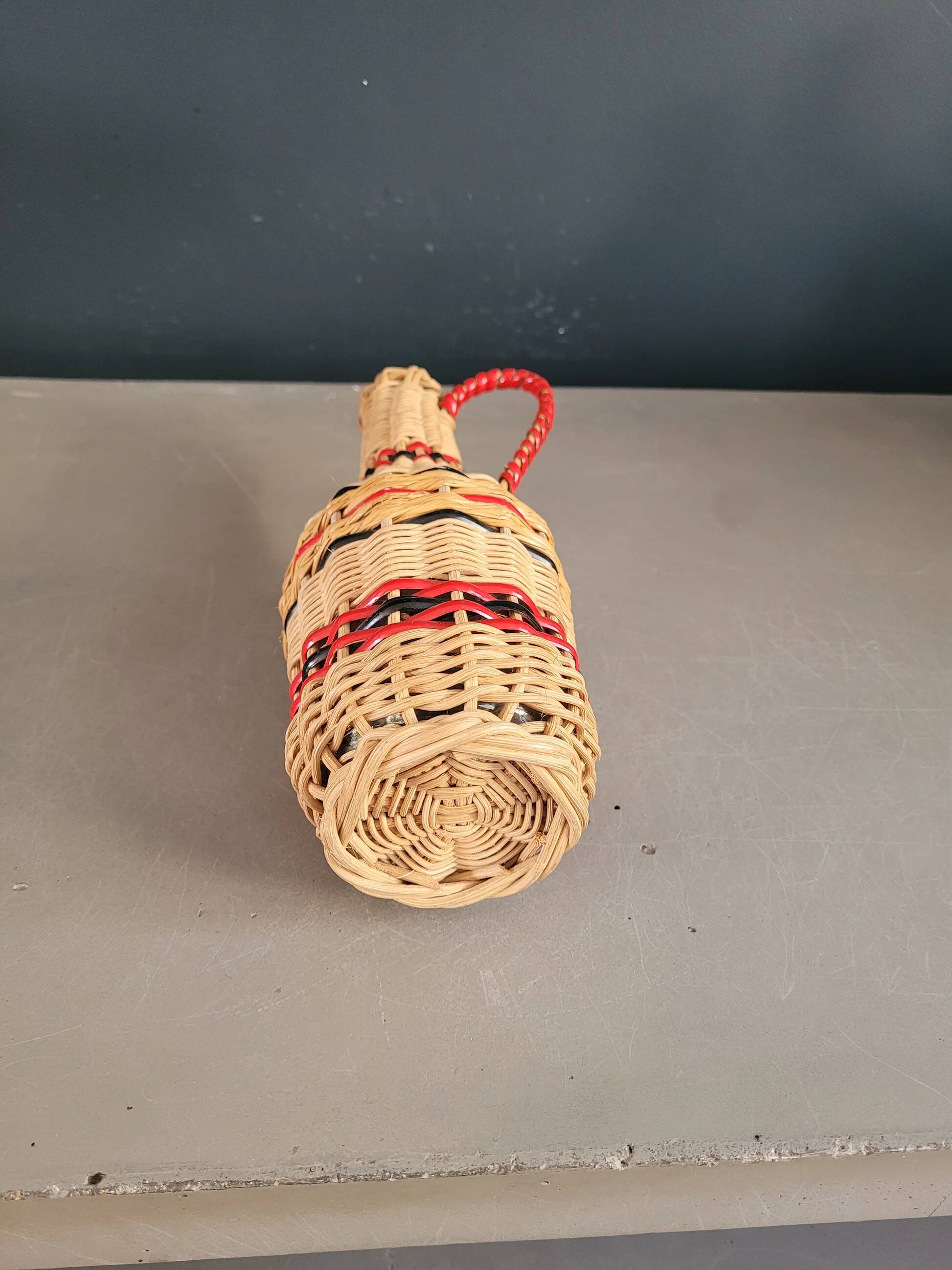 Vintage wicker carafe bottle