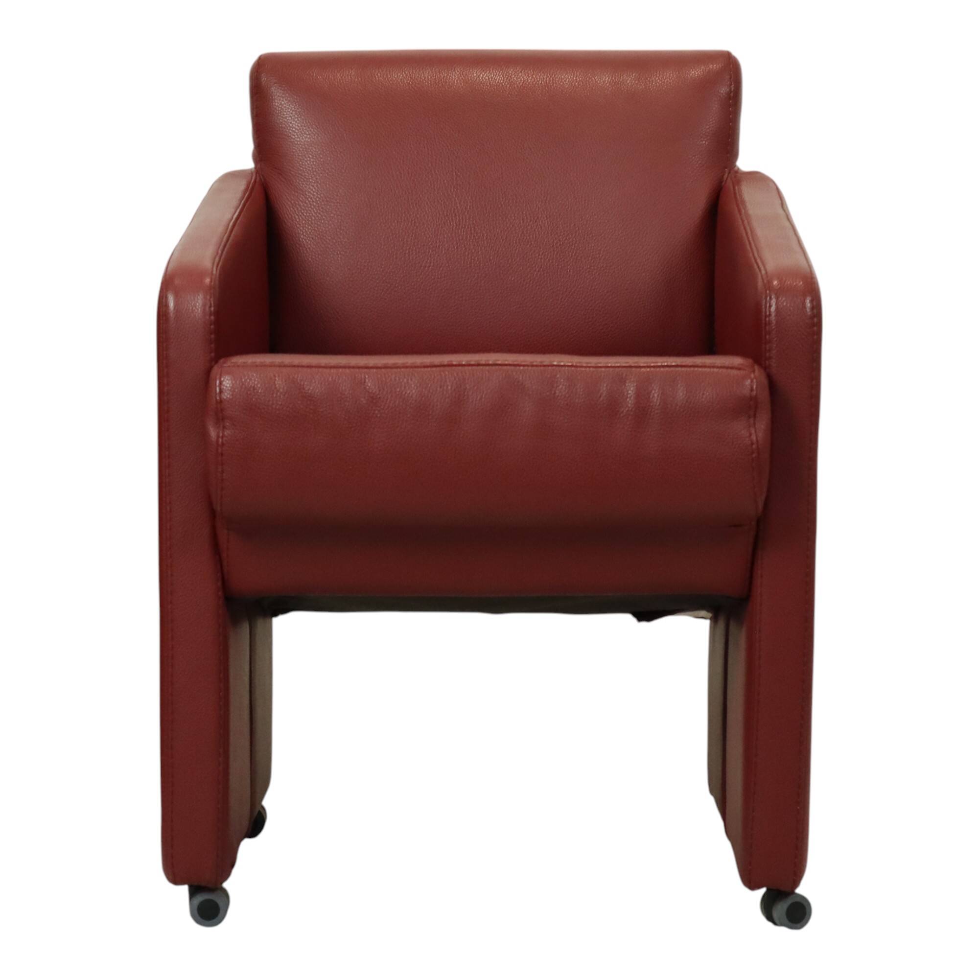 Canapés et fauteuils vintage rouges en similicuir de haute qualité