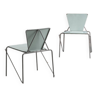 Ensemble de 2 chaises d'appoint 'Tux' par Paul et Barbara Haigh pour Bieffeplast, Italie, 1984