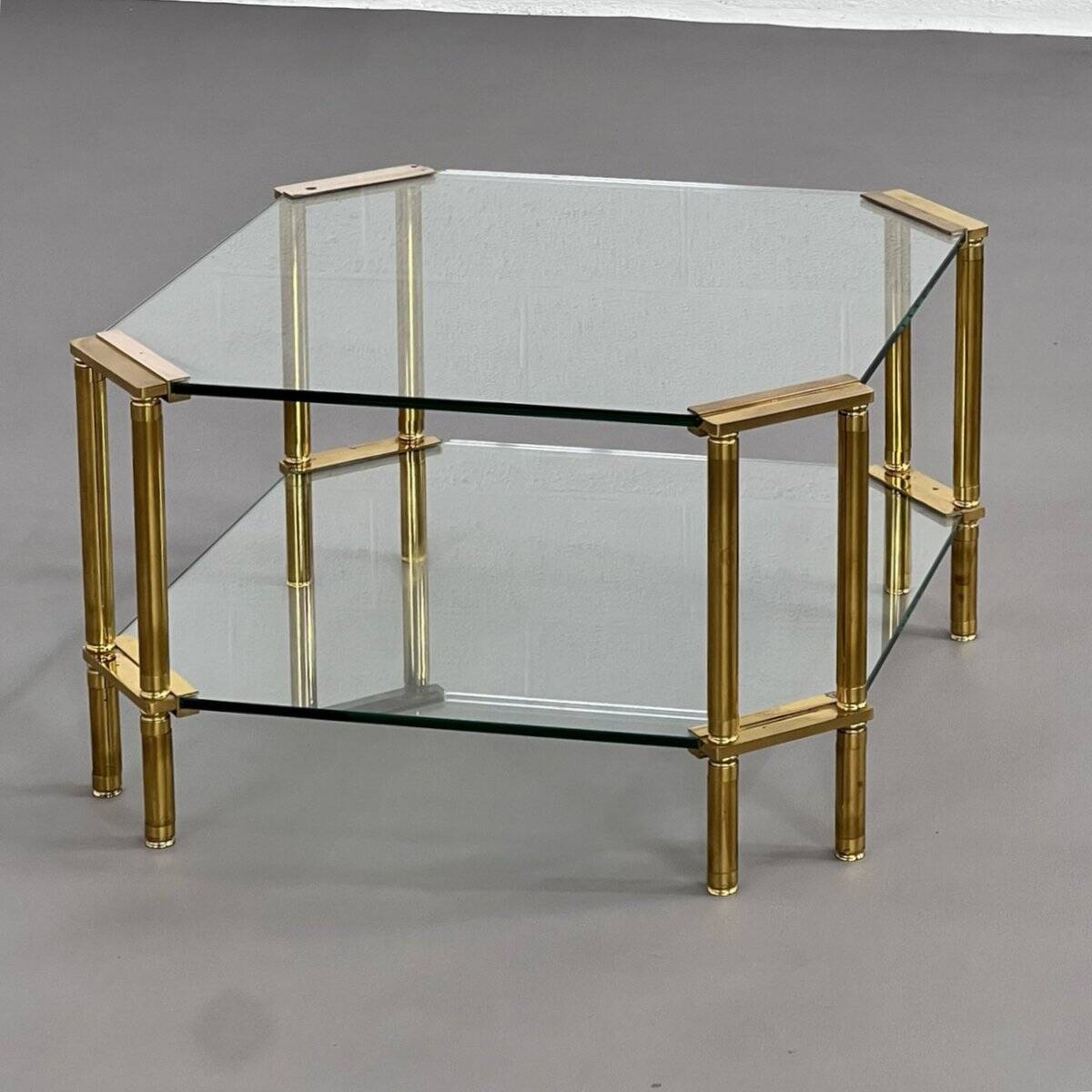 Brass and Glass Coffee Table, 1970s