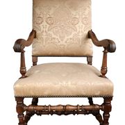 Armchair in the style of Louis XIII, handcrafted, antique.